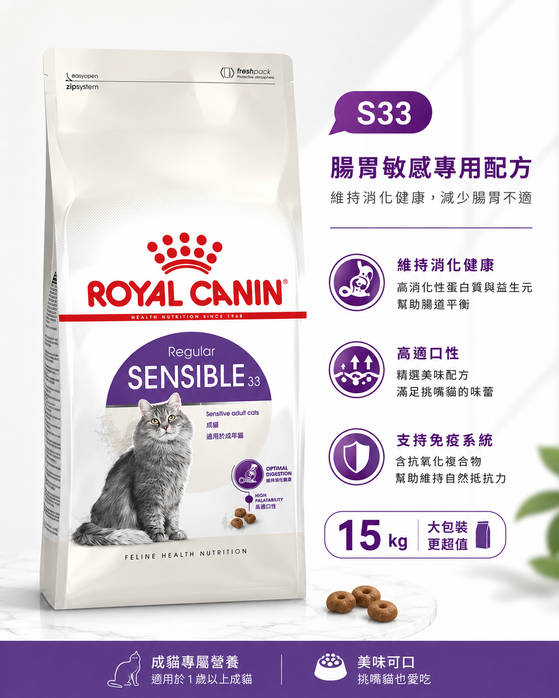 法國皇家 S33 腸胃敏感成貓專用乾糧